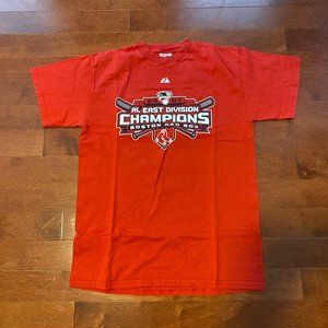 2007 Boston Red Sox AL East Division Champions T Shirt Mens Adult Large Red MLB